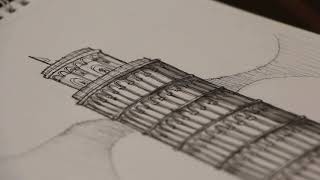 Leaning Tower of Pisa - Sketch Progress