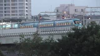 2018-07-26　夕方の小田急小田原線多摩川橋梁にて