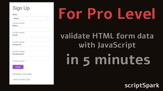 validate HTML form data client-side with JavaScript in 5 minutes