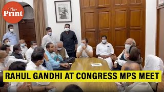 Watch: Rahul Gandhi at meeting of Congress MPs in Parliament