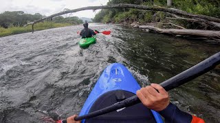 Kayaking down on Sorachi river , Hokkaido