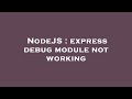 NodeJS : express debug module not working