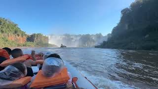 Base of Iguazu Falls on Macuco Safari boat