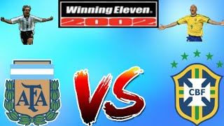 WINNING ELEVEN 2002 PS1 GAMEPLAY ARGENTINA VS BRASIL PARTIDO COMPLETO