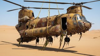 A CH 47 Chinook buried in rust in the desert — A complete restoration process from start to finish!