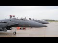 u.s. air force f 15e strike eagle aircraft taxi and take off england and united states