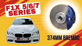 BMW 5/6/7 series front brake upgrade f01 f02 f06 f07 f10 f11 f12 f13 374mm discs G Calipers pads