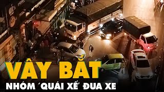 Hiện trường vây bắt nhóm 'quái xế' chặn quốc lộ 1 đua xe giữa khuya ở Tiền Giang