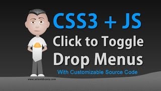 Toggle Function Click Drop Down Menus CSS3 JavaScript Tutorial
