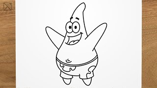How to draw PATRICK STAR (Spongebob) step by step, EASY