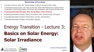 Lecture 03 Energy Transition - Solar Irradiance