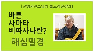 [군맹서진스님의 불교경전강좌]제23강 바른 사마타와 비파사나란(해심밀경)