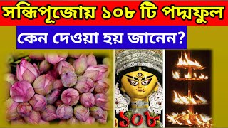 দুর্গাপূজার অষ্টমীর সন্ধিপুজোয় ১০৮ টি পদ্ম  কেন দেওয়া হয় | Durga Puja Maha Ashtami Sandhi পূজা