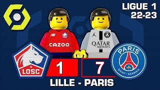 Lille vs PSG 1-7 • Ligue 1 2022/23 Résumé Mbappé goal Paris Saint-Germain (8 sec.) in Lego Football