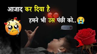 आजाद कर दिया है💔हमने भी उस पंछी को😭Bewafa shayari | Shayari | Dard bhari shayari