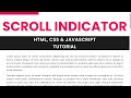 Scroll Indicator With Javascript | No Plugin Required