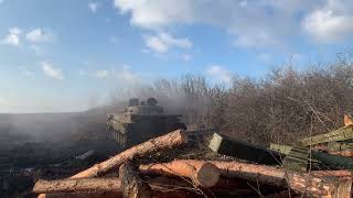 Russian BMP firing its 30mm auto-cannon