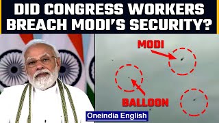 PM Modi’s security allegedly compromised, black balloons spotted near chopper | Oneindia News *News