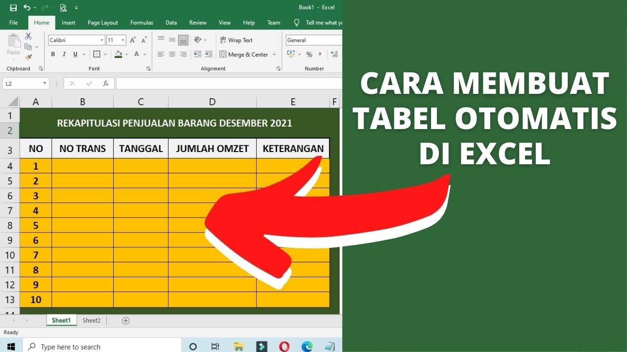 Cara Membuat Tabel Otomatis Di Excel Dengan Cepat Dan Mudah - YouTube