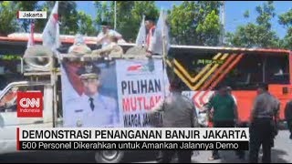 Demo Banjir Jakarta, Massa Pro Vs Kontra Anies Baswedan