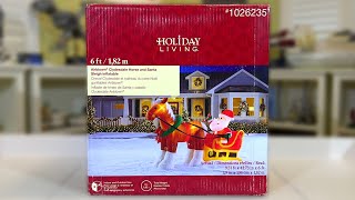 Gemmy 6FT CLYDESDALE HORSE AND SANTA SLEIGH Airblown Inflatable Review! (Lowe's 2018 Exclusive)