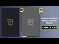 card animation html css || animated card hover effect html & css