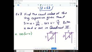 Lesson 5.4b Sum and Difference Formulas