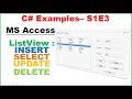 C# Access Database ListView - INSERT SELECT UPDATE DELETE