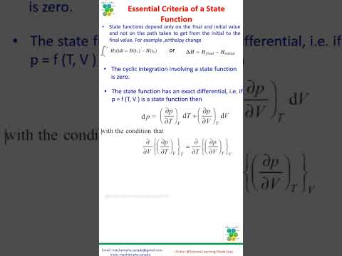 Essential requirement for state function #thermochemistry #thermodynamics #chemistry #csirnet #iit