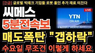 [씨메스 주가 전망][긴급] 시간외 큰손 매도폭탄 터졌다 \