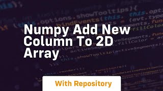 numpy add new column to 2d array