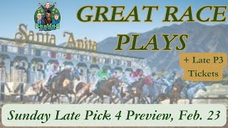 Great Race Plays Ep. 10: Sun. Santa Anita Late P4 Preview