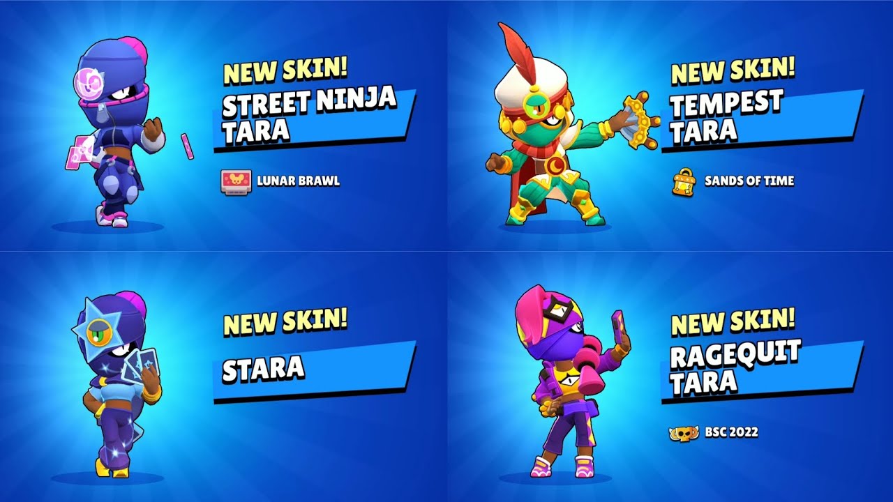 ALL TARA SKINS UNLOCK ANIMATION | Brawl Stars - YouTube