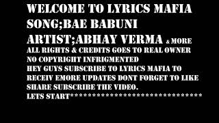 BAE BABUNI NEW BHOJPURI ROMANTIC SONG.