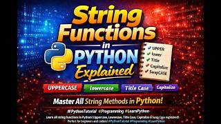 Python String Methods with Project | Upper Lower Title Capitalize Swapcase