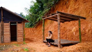 Building a Water Bridge From Bamboo, Corrugated iron Roof, Bamboo Floor | The Weak Girl | Ep 10