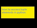How to access tuple elements in python