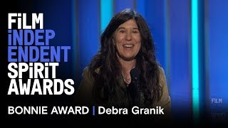 DEBRA GRANIK wins the Bonnie Award at the 2019 Film Independent Spirit Awards