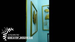 HIASAN DINDING / WALLDECOR MOTIP DAUN PISANG BAHAN BESI ANTI KARAT 40X60CM WARNA GOLD TERMURAH