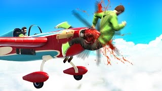 CRUSH RUNNERS WITH AIRPLANES! (GTA 5 Funny Moments)