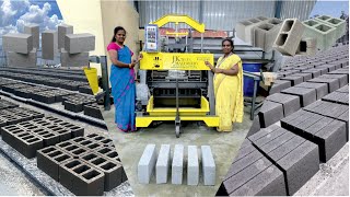 Hollow solid block making machine in Bangalore | Concrete Block Making Business Setup in INDIA