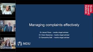 MDU webinar: Managing complaints effectively