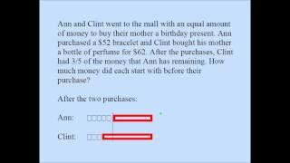 Fraction Word Problem (Singapore Math)