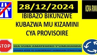 🚨🚨💥LE 28/12/2024 AMATEGEKO Y'UMUHANDA: IBIBAZO N'IBISUBIZO BY'IKIZAMI CY'URUHUSHYA RWAGATEGANYO🚨🚘🚨