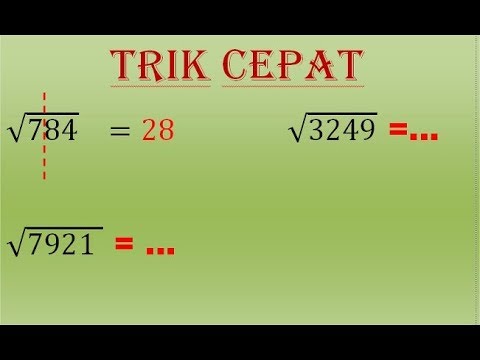 Cara Cepat Menentukan Akar Pangkat 2 - YouTube