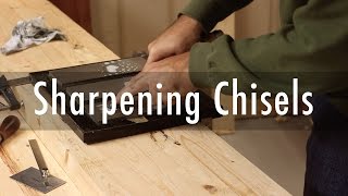 Sharpening chisels fast with diamond stones