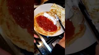 strawberry jam and cream crepes #foryou  #breakfast #family #crepe #shorts