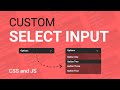 How to make a custom Select Input. Fully working Custom Options Input.