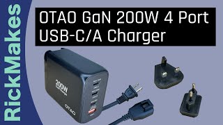 OTAO GaN 200W 4 Port USB-C/A Charger