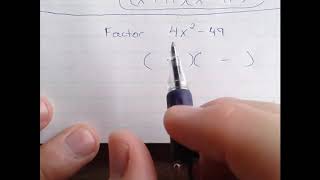 Factor 4x^2-49 The Difference of Squares